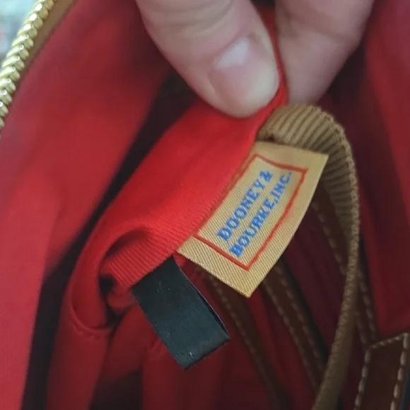 Dooney & Bourke Black and Brown Pebbled Leather Messenger Bag - Picture 10 of 11